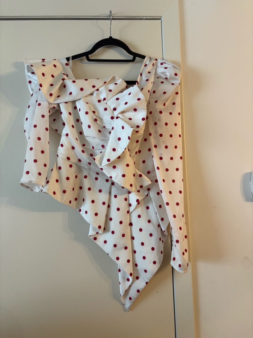 Asymmetrical Polka Dot Top by Self Portrait